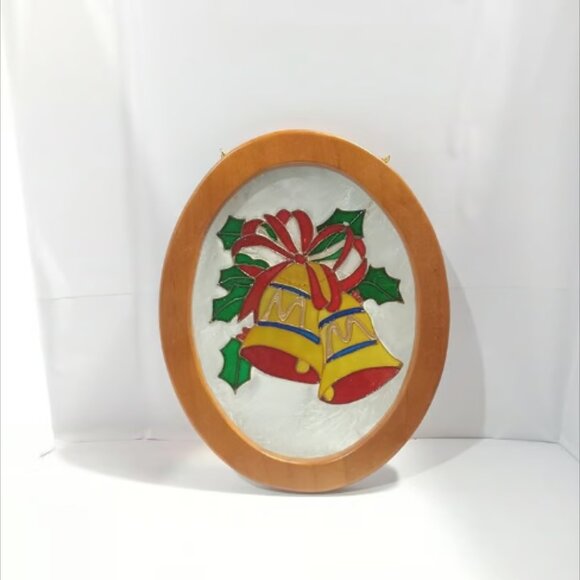 Vintage Stained Glass Christmas Bells Christmas Ornament Sun-catcher - Picture 6 of 6